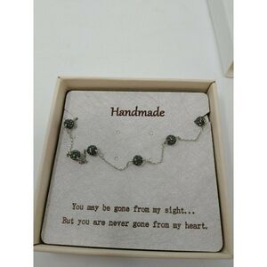 Stone Necklace with Cubic Zirconia Handmade Look